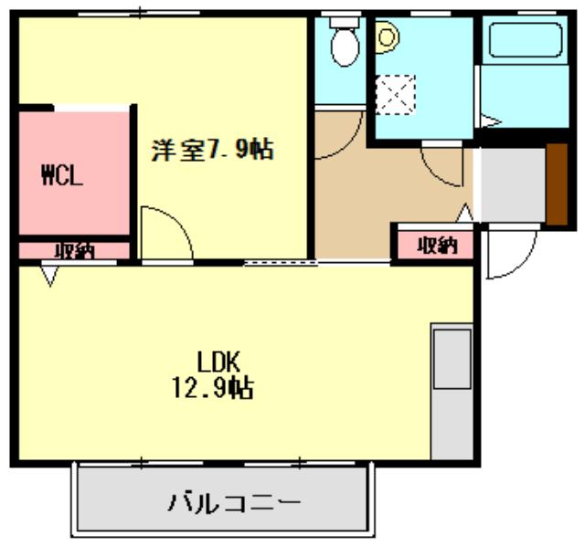 ワンズグレイス(1LDK/2階)の間取り写真