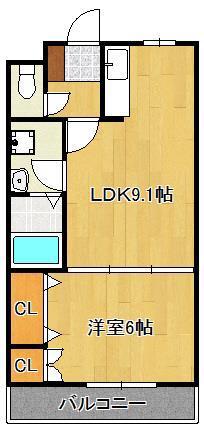 トップハイツドイ(1LDK/1階)の間取り写真