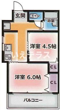 シルフィード・ドゥ・ARATA(2K/3階)の間取り写真