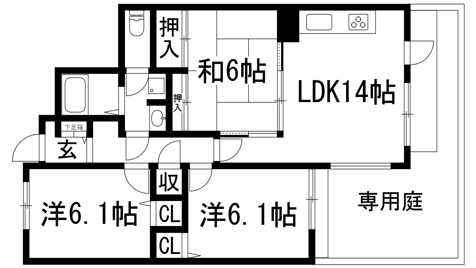 池田レジストラ(3LDK/1階)の間取り写真