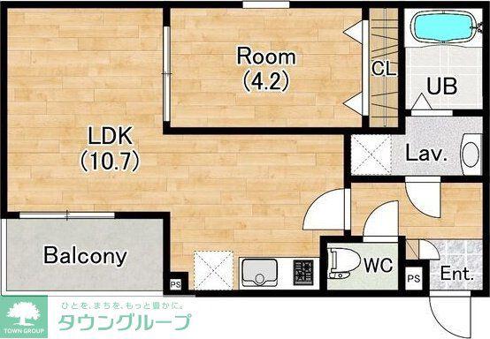 ジーメゾン名古屋星崎エデン(1LDK/2階)の間取り写真