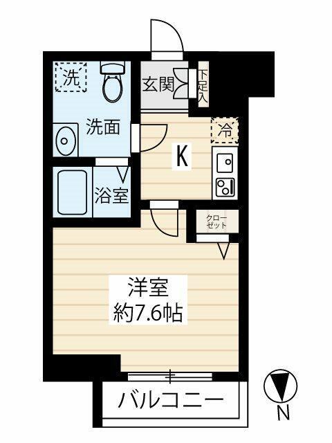 SQUARE CITY KITAMAGOME(1K/3階)の間取り写真