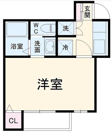 ルストーレ白岡(1K/2階)の間取り写真