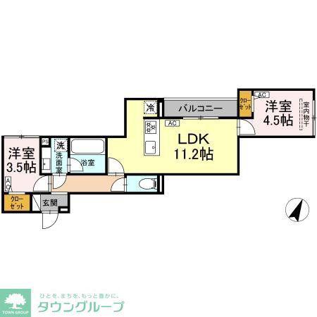 セレスティア上鷺宮II(2LDK/3階)の間取り写真