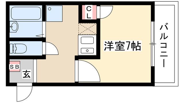 クレアール千賀(1K/3階)の間取り写真