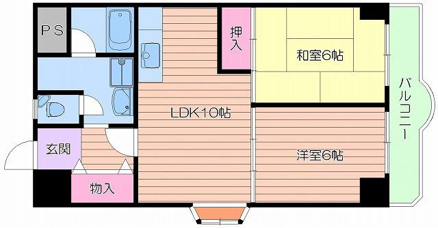 グリーンプラザマンション(2LDK/4階)の間取り写真