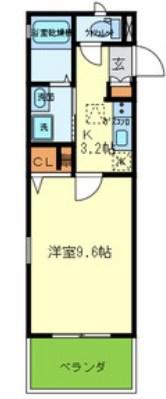 フルール岡本(1K/1階)の間取り写真