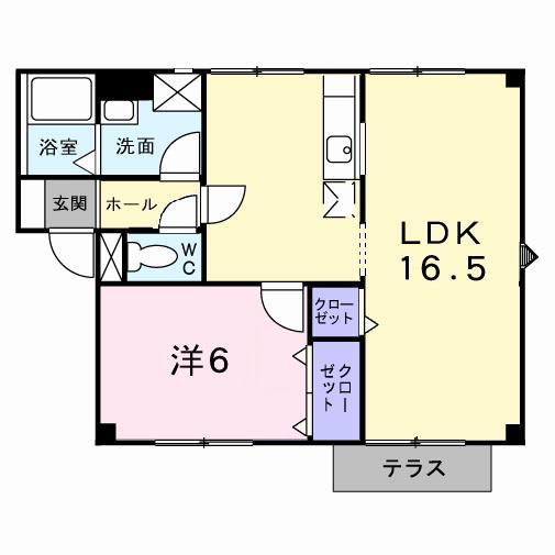 プラドール真砂E(1LDK/1階)の間取り写真