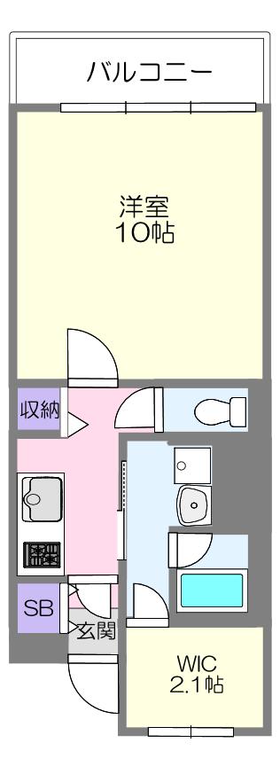 メトロ中野新橋マンションB棟(1K/3階)の間取り写真