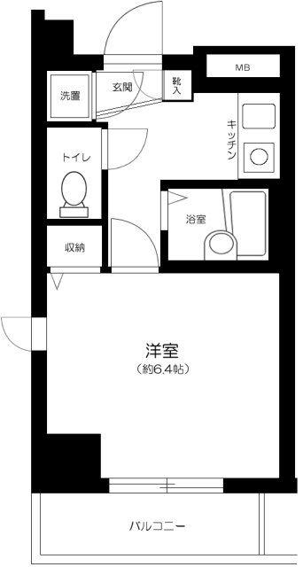 菱和パレス南大塚(1K/3階)の間取り写真