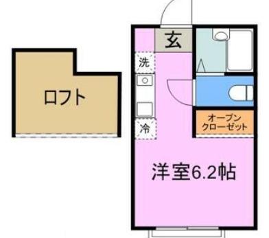 レジデンス白楽(ワンルーム/1階)の間取り写真