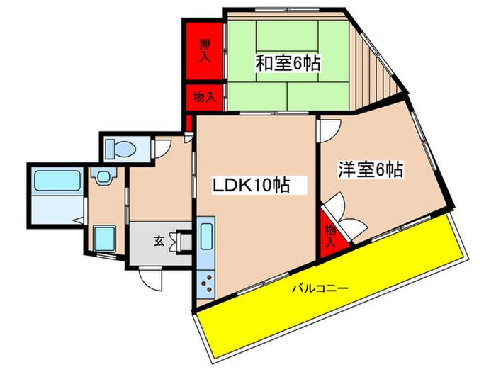 ステージ21(2LDK/3階)の間取り写真