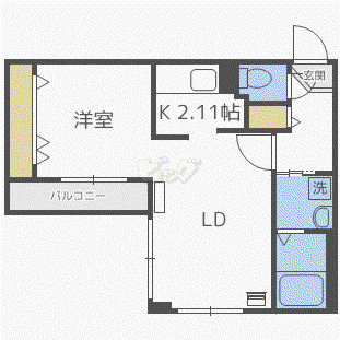 グランラヴィーヌN17(1LDK/4階)の間取り写真