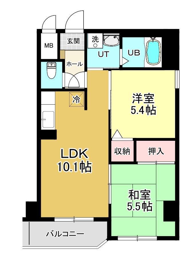 ハーバーシティサトウ(2LDK/8階)の間取り写真