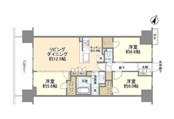 ブランズシティ千葉ニュータウン中央(3LDK/1階)の間取り写真