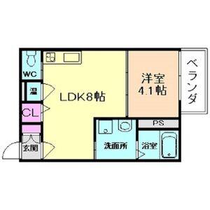 F ASECIA LEAND(1LDK/1階)の間取り写真