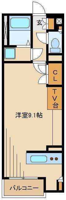 レオネクスト絆(ワンルーム/2階)の間取り写真