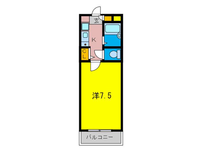 ロイヤルハイツマツイ(1K/1階)の間取り写真