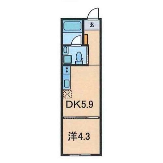 Mレジデンス(1DK/2階)の間取り写真
