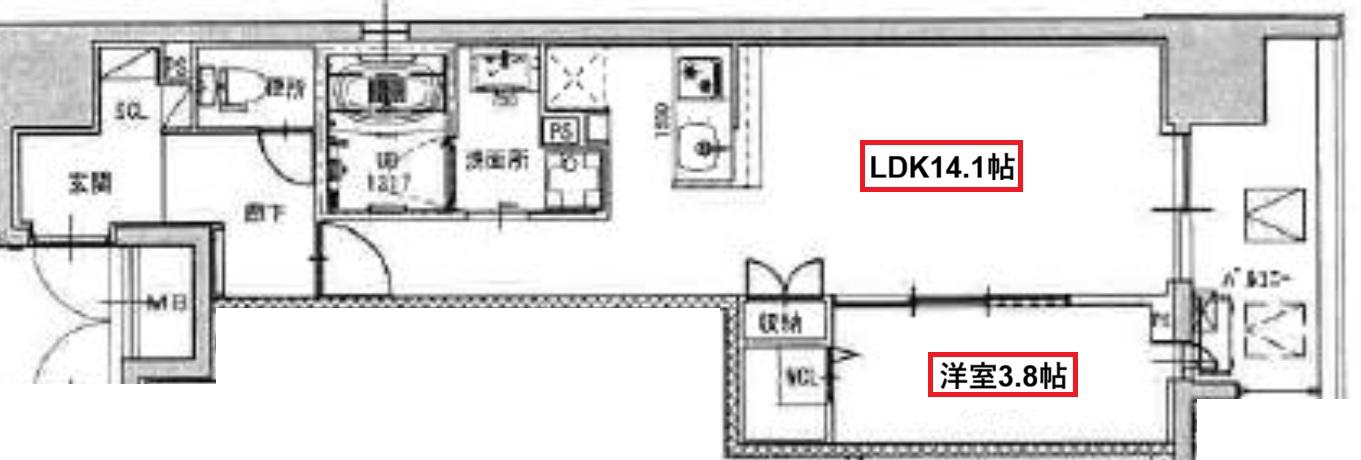 PARK LANE KUJO(1LDK/8階)の間取り写真