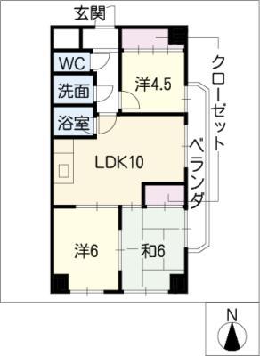 メゾン・ド・エクセル常滑西館(3LDK/1階)の間取り写真