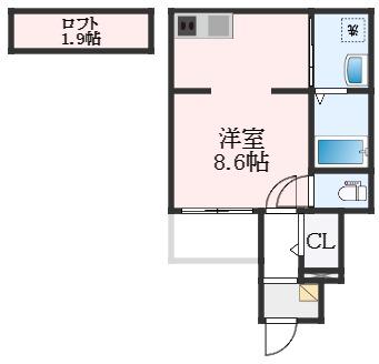 あんしん浜寺船尾町08-1047(ワンルーム/1階)の間取り写真