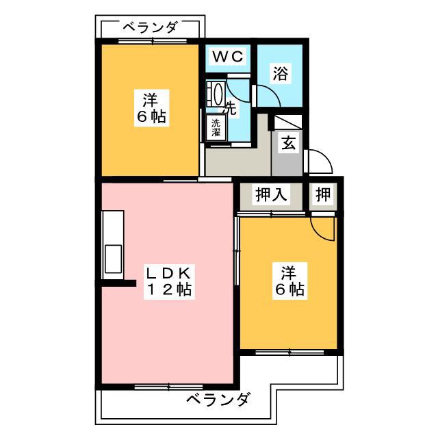 聖マンションI(2LDK/3階)の間取り写真