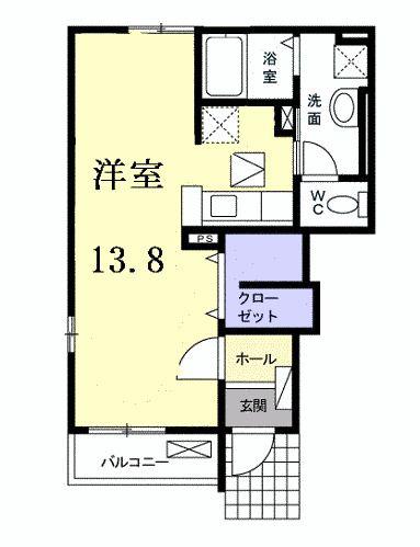 ステーショングレイス(ワンルーム/1階)の間取り写真