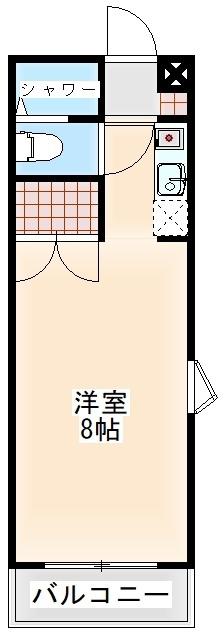 アーバンオアシスK&Y(ワンルーム/1階)の間取り写真