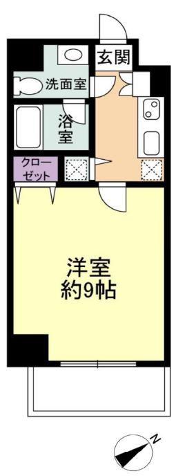 エスポワール本八幡(1K/6階)の間取り写真