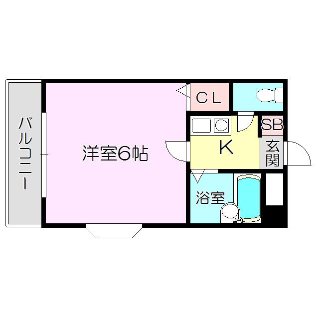 エクセレント上新 ラルク(1K/4階)の間取り写真