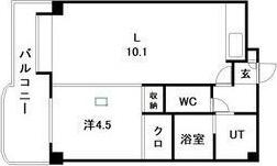 サラサ月寒西(1LDK/4階)の間取り写真
