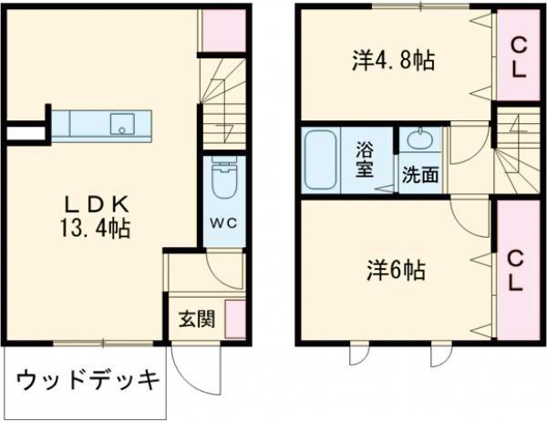 YS・リマールI(2LDK/1階)の間取り写真