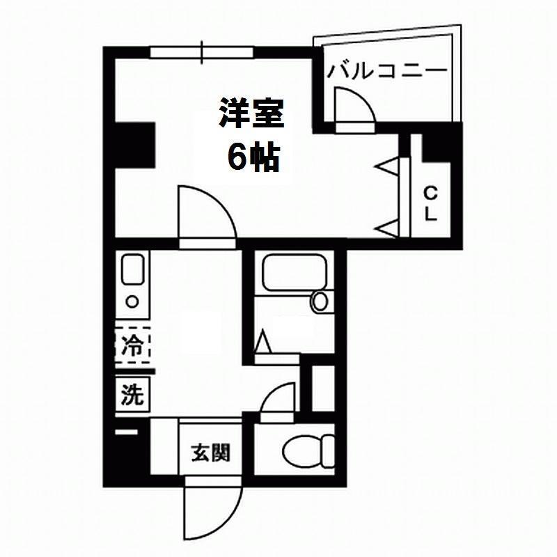 ワイエム赤坂(1K/2階)の間取り写真