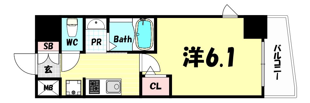 ESTEMCOURT神戸元町IIブリーズ(1K/4階)の間取り写真