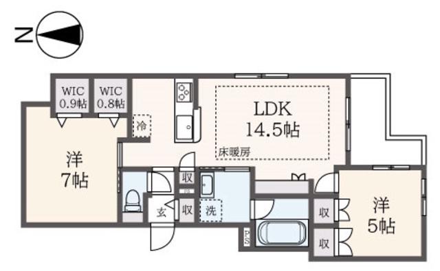 高井戸西2丁目メゾン(2LDK/3階)の間取り写真