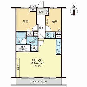 ライオンズマンション井土ヶ谷第7(1SLDK/2階)の間取り写真