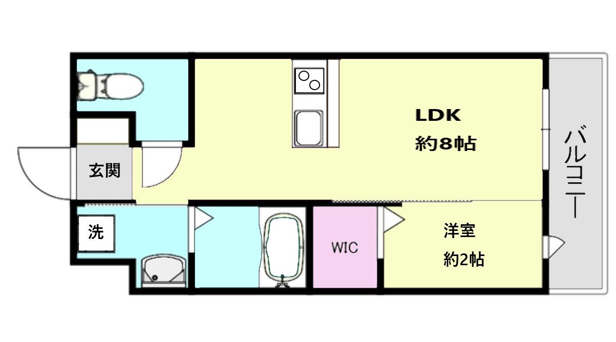 リアコート千里丘2ノース(1LDK/3階)の間取り写真