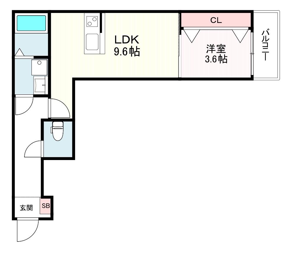 SUNMARK賀茂(1LDK/3階)の間取り写真