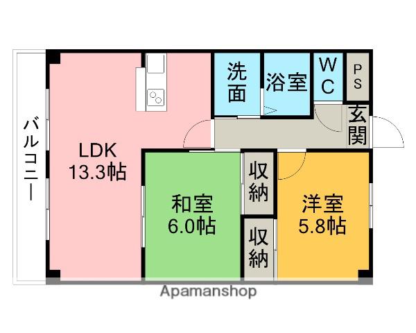 シャインMK(2LDK/2階)の間取り写真
