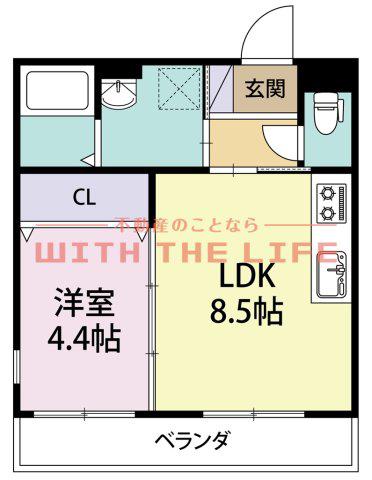 エスト・パレ(1LDK/2階)の間取り写真