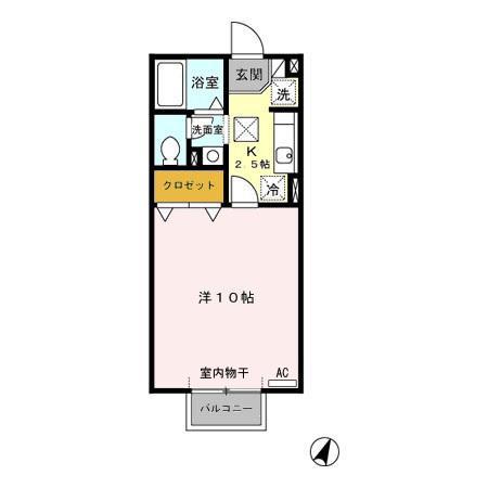 リヴィエール入船(1K/1階)の間取り写真