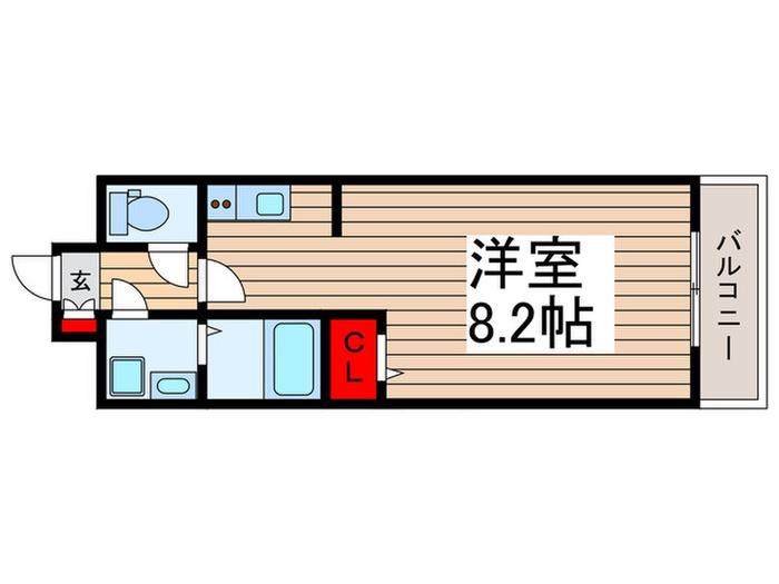 チェリー常盤平(ワンルーム/2階)の間取り写真
