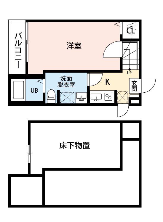 グランショア千代(1K/1階)の間取り写真