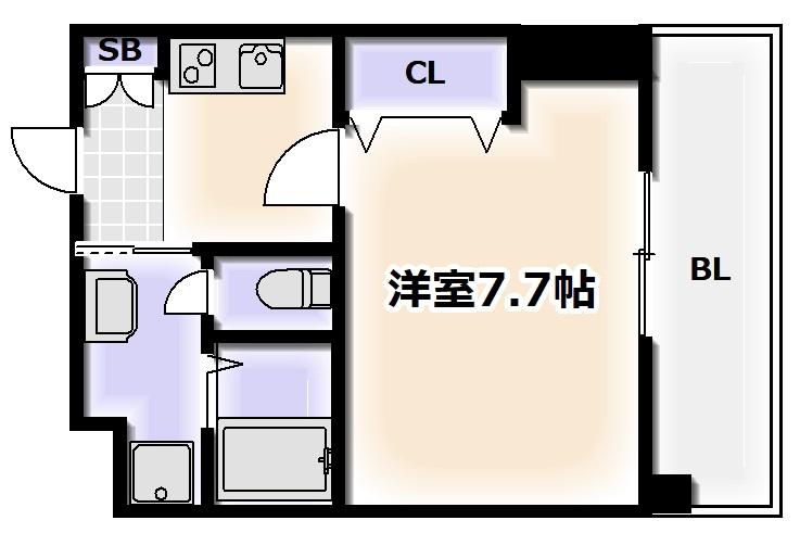永久-トワ-(1K/6階)の間取り写真