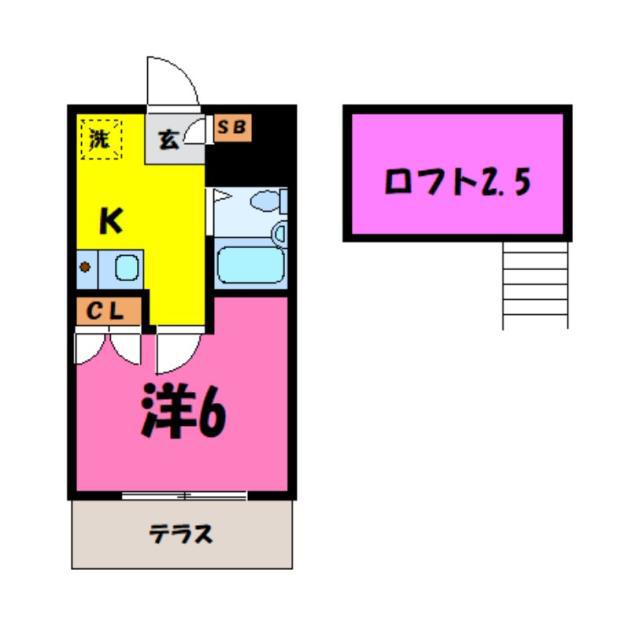 シティパレス赤城町(1K/1階)の間取り写真