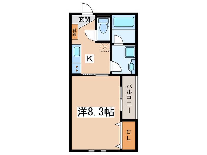 LA HERMOSA(1K/2階)の間取り写真