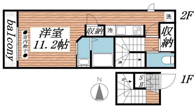 プレアル自由が丘(ワンルーム/2階)の間取り写真