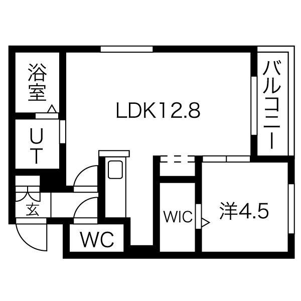 JADE円山(1LDK/4階)の間取り写真