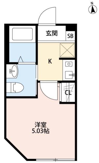 クレストールNB(1K/1階)の間取り写真